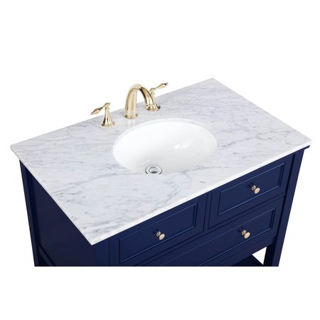 Elegant Decor 36 Inch Single Bathroom Vanity In Blue VF27036BL